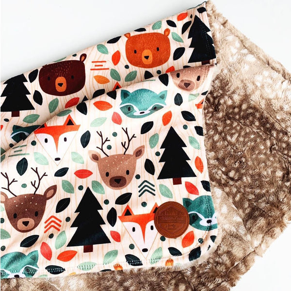 Small size Vintage Woodland Triple Layer Blanket