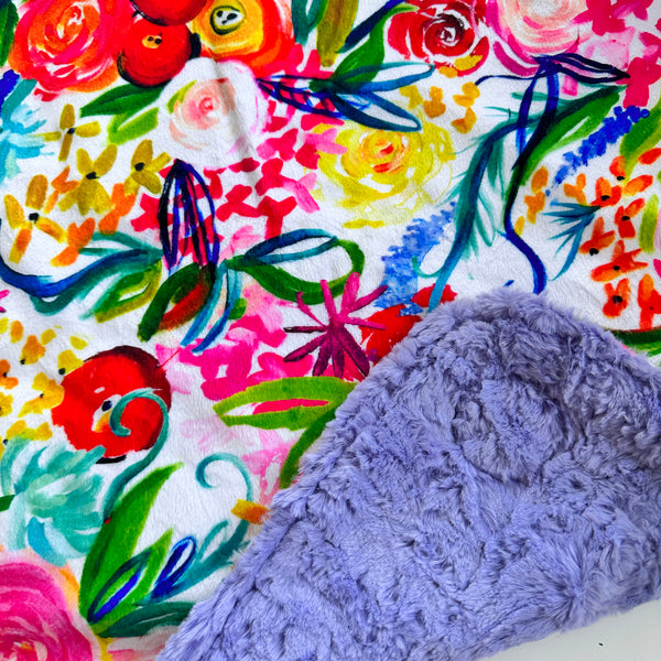 Small size Vibrant Floral Triple Layer Blanket
