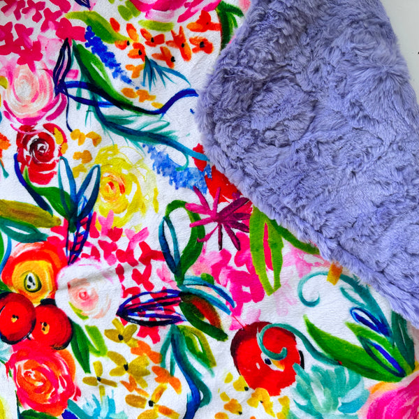 Small size Vibrant Floral Triple Layer Blanket